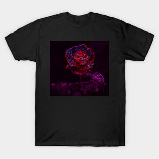 Rose Neon/Cyberpunk/Vaporwave Inspired Art T-Shirt